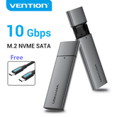 Vention M.2 NVMe SSD Enclosure | KPGH0 | NVMe SATA to USB 3.1 Gen2 C 10Gbps SSD Adapter Support Phone Tablet PC USAP NVMe M2 SSD Case